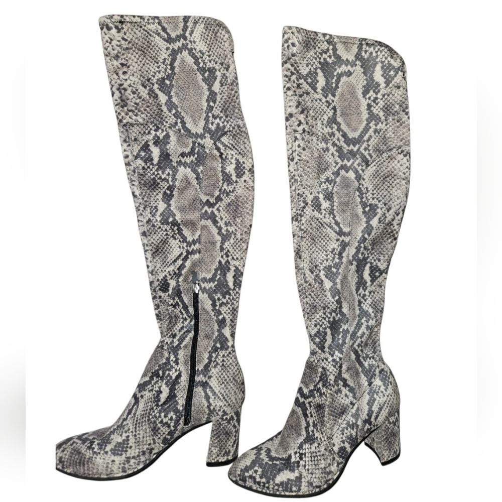 Marc Fisher Snakeskin Pattern Over-the- Knee Boots Size 7.5